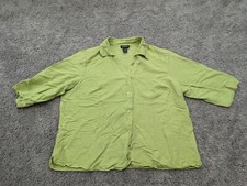 Blusa Avenue para mujer 18/20 55 % lino con botones verde manga 3/4