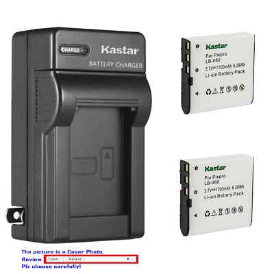 Kastar Battery Wall Charger for Kodak PIXPRO AZ422 AZ425 AZ527 AZ528 Camera