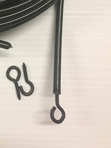 Black Net Curtain Wire Voile rope rod Including 6 Hooks 6 eyes 1Mtr-30Mtr Length - Picture 8 of 8