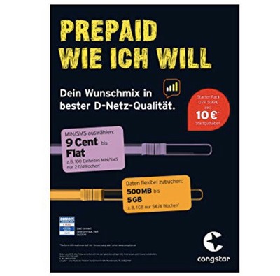 Congstar Prepaid Wie Ich Will Handy Sim Karte 10 Guthaben T Mobile D1 Xtra Neu Ebay