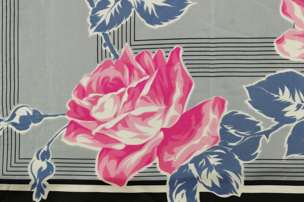 Foulard Vintage Alberta En Soie 100% - Fait Main En Italie, Motif Floral Multicolore, Bon état Général