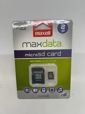 NEW MAXELL MAXDATA 2GB micro SD CARD WITH ADAPTER, 502000