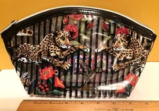 Modella Domed Top Clear Plastic COSMETIC MAKEUP BAG Zipper top 10 x 5"