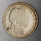 (A2) **1908-S SILVER Barber Half Dollar (Low and Combined shipping)