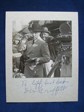 ORIGINAL SIGNED & INSCRIBED B&W PHOTO of Director D.W. GRIFFITH on a FILM SET