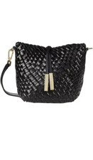 Calvin Klein TOTE Naomi Woven Leather Novelty Crossbody Adjustable Strap NEW