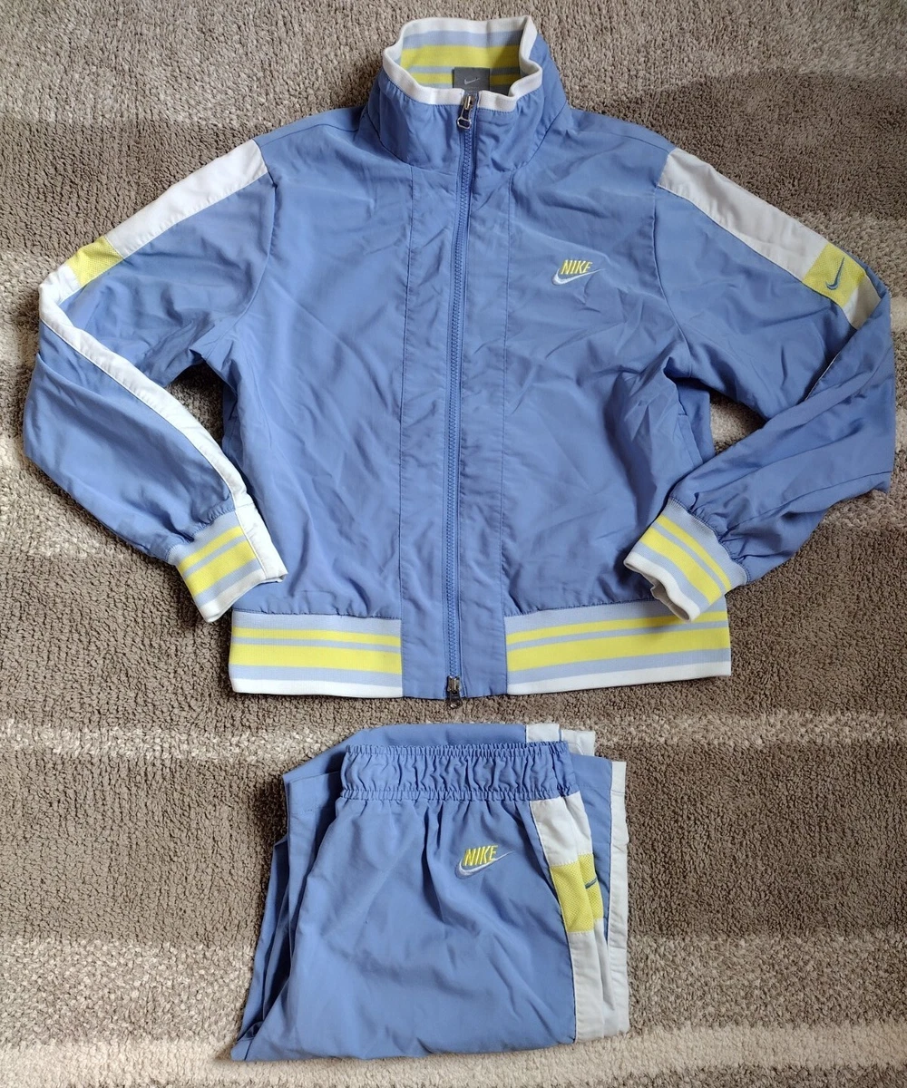 Vintage NIKE Tracksuit Full Zip Jacket Pants Blue Yellow Stripes Women's  Medium | eBay