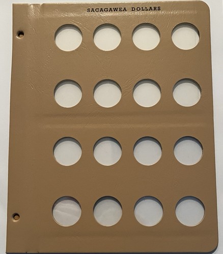 DANSCO COIN ALBUM SACAGAWEA DOLLARS BLANK PAGE HOLDS 16 COINS