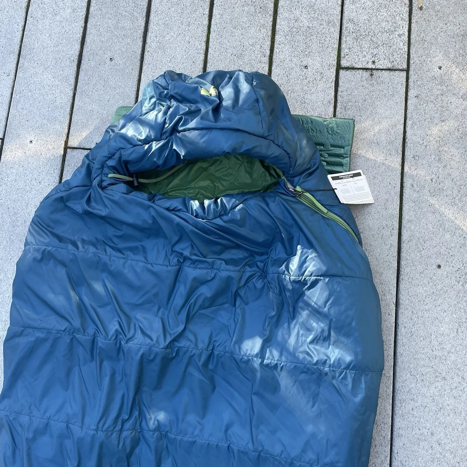 NEW! REI Co-op Zephyr 25 Sleeping Bag Recycled Men’s Long Left Zip Blue Mummy - Image 2 of 4