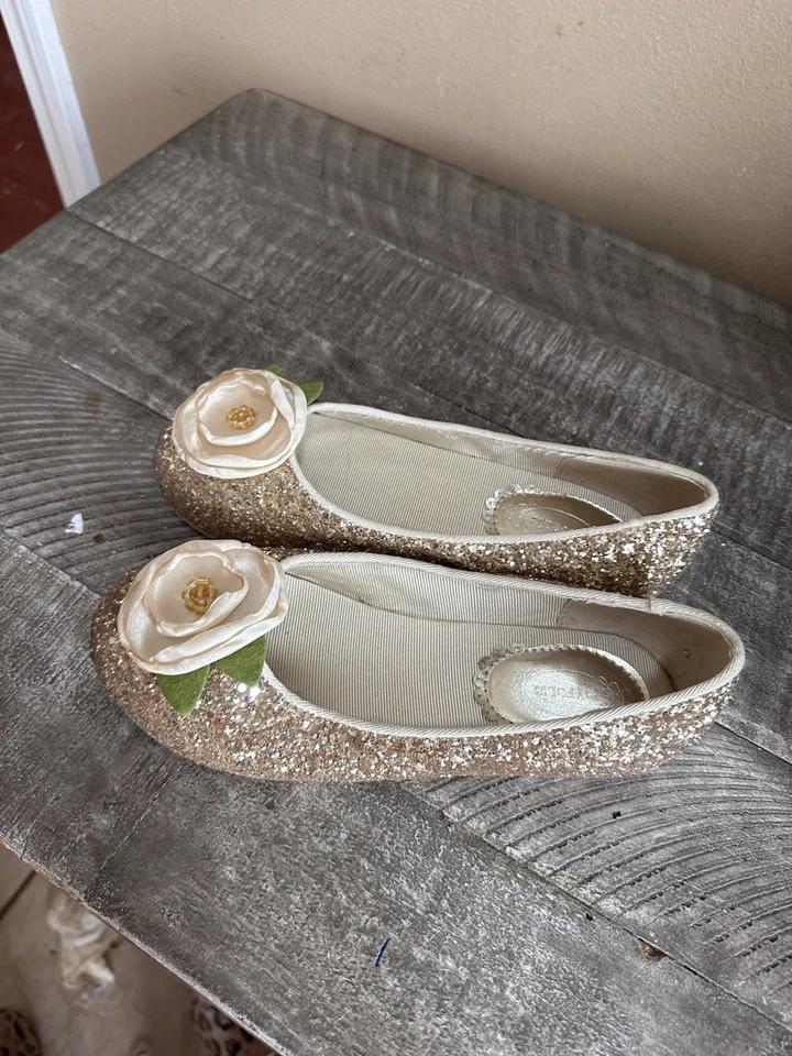 Joyfilm Charlotte Oro Brillo Pisos Niñas Pequeñas Talla Juvenil 2 Foto 2 de 4