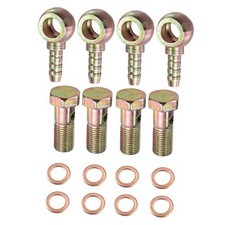 4 Set 8mm Banjo Hose Barb Bolt Fittings Banjo Bolt Washer Bronze Tone with
