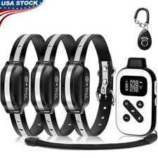3 Dog Shock Collar Remote Waterproof Bark Training Adjustable Sensitivity Levels