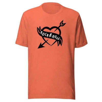 I Love Rock & Roll Heart + Arrow Unisex PopFelix Designer Tee T-shirt - Seven Co
