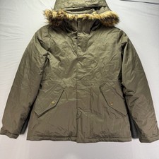The North Face Parka Jacket Youth Girls Medium Hooded Fur Trim Goose Down Zip