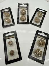 Dill-Buttons 24K Gold Plated Round Size Style 1922,  1756, 1897 Germany Lot
