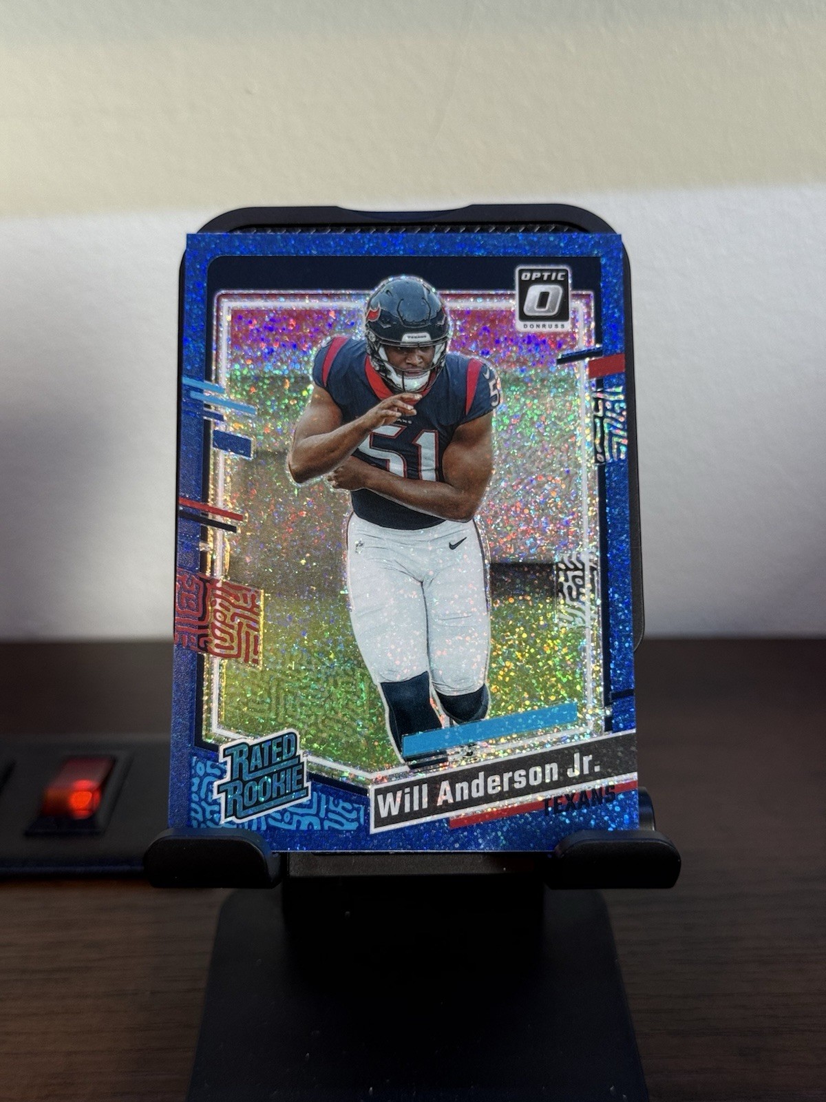 2023 Donruss Optic #246 Will Anderson Jr. Blue Glitter Rated Rookie RC SP Texans