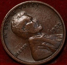 1922-D Denver Mint Copper Lincoln Wheat Cent