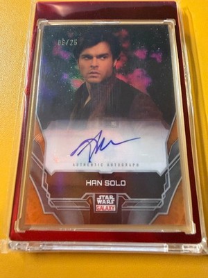 2024 Topps Chrome Star Wars Alden Ehrenreich Han Solo Orange Refractor Auto /25