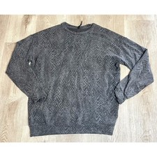 Athleta Gray Patterned Long Sleeve Crewneck Sweatshirt Pullover Top