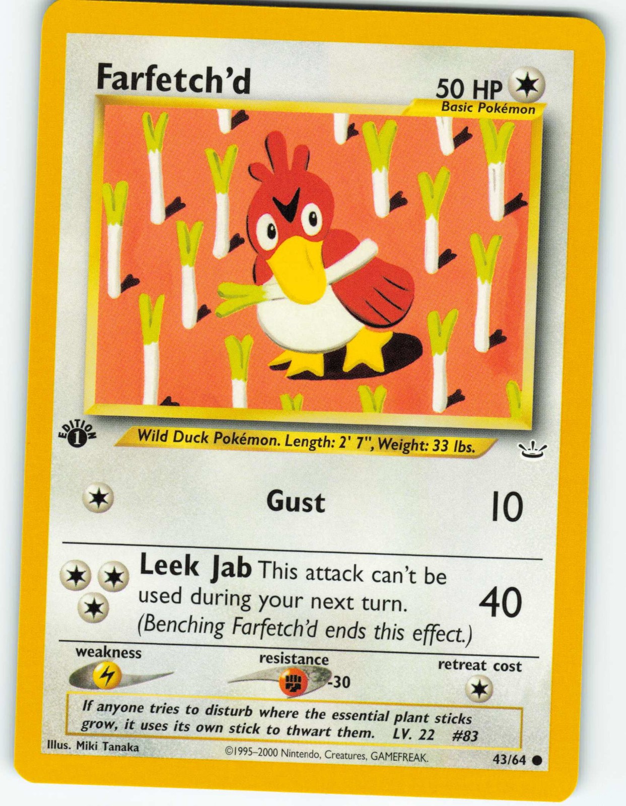 Farfetch'd - 1st Edition - 43/64 Neo Revelation - Pokémon TCG - 2001