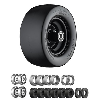 11x6.005 Flat Free Tire, Zero Turn Mower Front Tires with 3/4'' or 5/8'' and 1/...