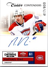 2011-12 Panini Contenders #227 Raphael Diaz #/800