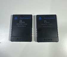 OEM Sony PS2 PlayStation 2 8MB Memory Card Lot Of 2 MagicGate Tested