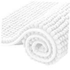 Bathroom Rugs Chenille Bath Rug Soft Short Plush Bath Mat Soft 16" x 24" White