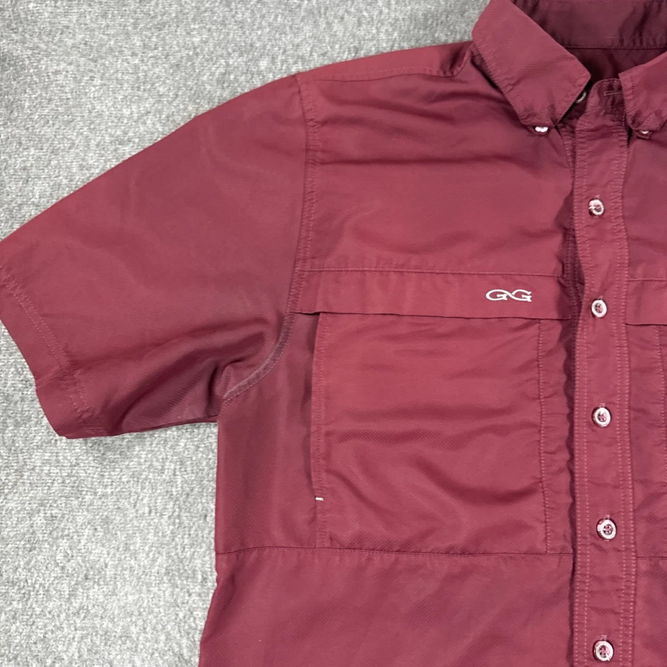 Camisa Game Guard Para Hombre M Granate 1023 Microfibra Manga Corta Abotonada *Logo* Foto 3 de 4