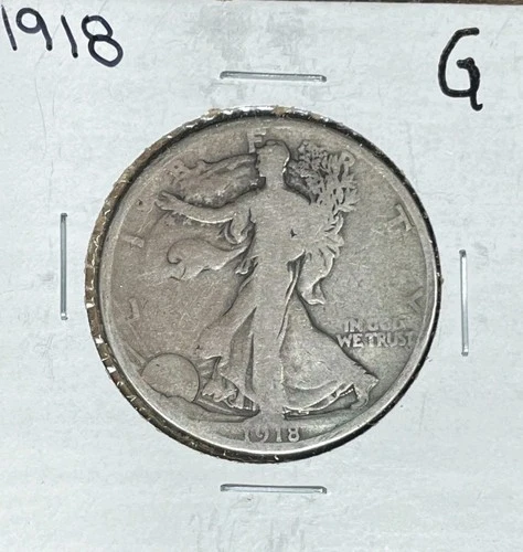 1918  WALKING LIBERTY SILVER HALF DOLLAR  ~ GOOD ~ NICE COIN ~ 90% SILVER