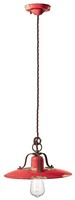 HäNgelampe Pendelleuchte Industrial Keramik Metall B: 30 Cm Shabby Rot Antik E27