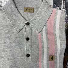 Gabicci Men’s Soda Polo Knit Ash Grey Small Short Sleeve