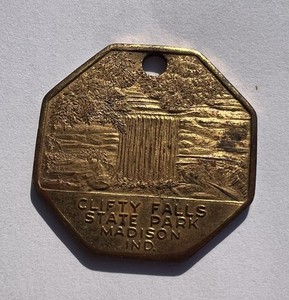Vintage Clifty Falls State Park Madison Indiana Token Watch Fob Collectible