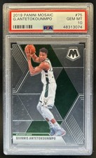 2019-20 Panini Mosaic Giannis Antetokounmpo #75 Bucks PSA 10 GEM MINT