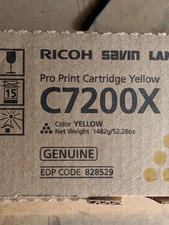 Genuine Ricoh Savin Lanier 828529 C7200X Toner Cartridge Yellow C7200e C7210sx 