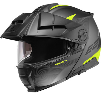 MODULARER MOTORRADHELM SCHUBERTH E2 DEFENDER SCHWARZ/GELB/GRAU MATT ECE 2206