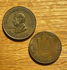 Lot 2 Different 1933 San Antonio TX Ed Friedrich Refrigerators Good Luck Tokens