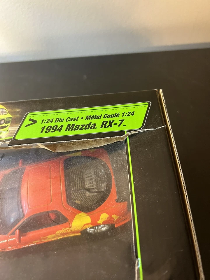 Racing Champions Fast & Furious 1994 Mazda RX-7 1:24 Car w/Nitrous DAMAGED!! - Image 3 of 4