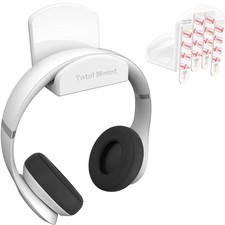 Totalmount headphone hanger includes removable adhesive strips for easy