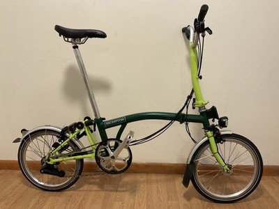 Brompton C -Line 6 speed, Mid Bar, BRG/Lime , Dyno- Free Mainland Shipping
