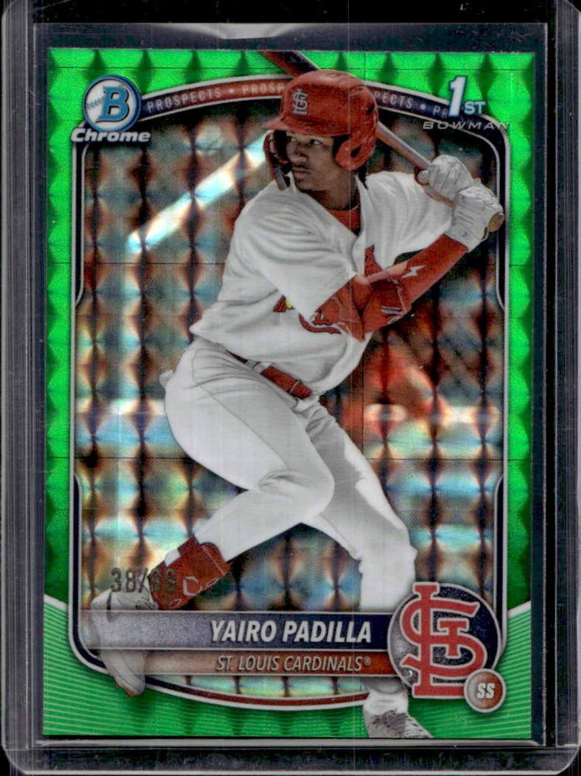 2025 Bowman Chrome Yairo Padilla Green Geometric Refractor 1st #38/99
