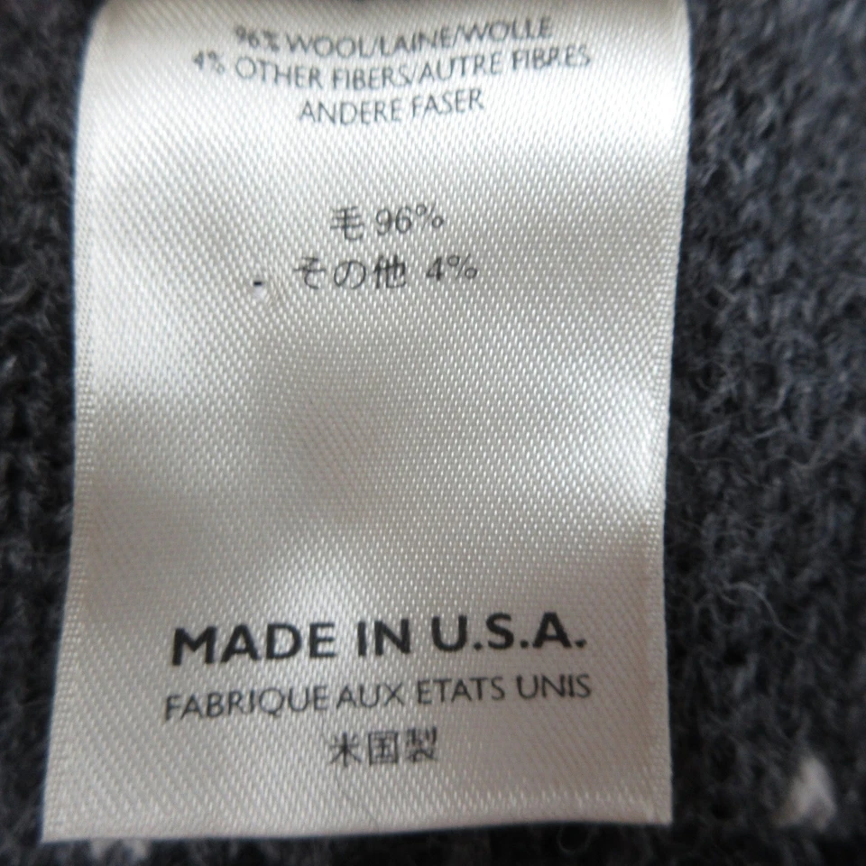 Bufanda Eddie Bauer Vintage Lana Hecha en EE. UU. Fair Isle Tejida Invierno Cálido Gris Foto 3 de 4