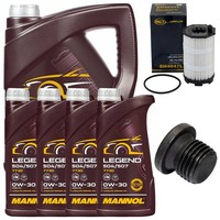 MotoröL Filter Set Mannol 0W-30 504/507 9 Liter + Schraube FüR Audi A6 4.2 FSI