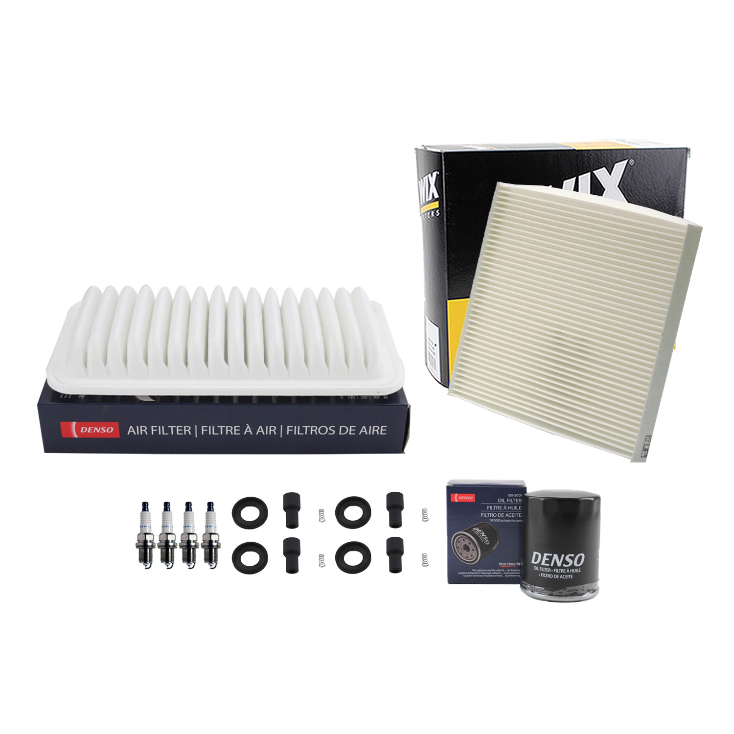 Denso Tune Up Kit NGK 4 Spark Plugs  Boots Kit for Corolla Matrix 1.8L L4 Vin R