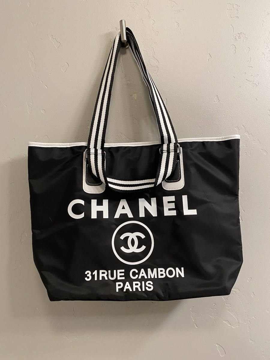 ❤ラスト1点❤ シャネル 非売品 31 RUE CAMBON PARIS バッグ CHANEL Makeup GWP Black “31 Rue Cambon Paris” Canvas Tote