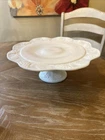 Vintage Indiana Milk Glass Cake Stand Colony Harvest Grapes and Grape Leaves, Fo