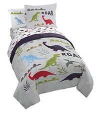 Trend Collector Dinosaur Roar 5 Piece Bed Set - Includes Twin Gray - Dinosaur