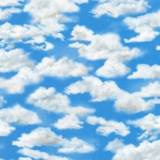 Everyday Favorites Fabric White Cloud Blue Sky Allover Robert Kaufman YARD