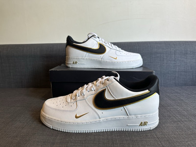 HOT Double Swoosh Nike Air Force Lv8 Black Gold Nike Air Force