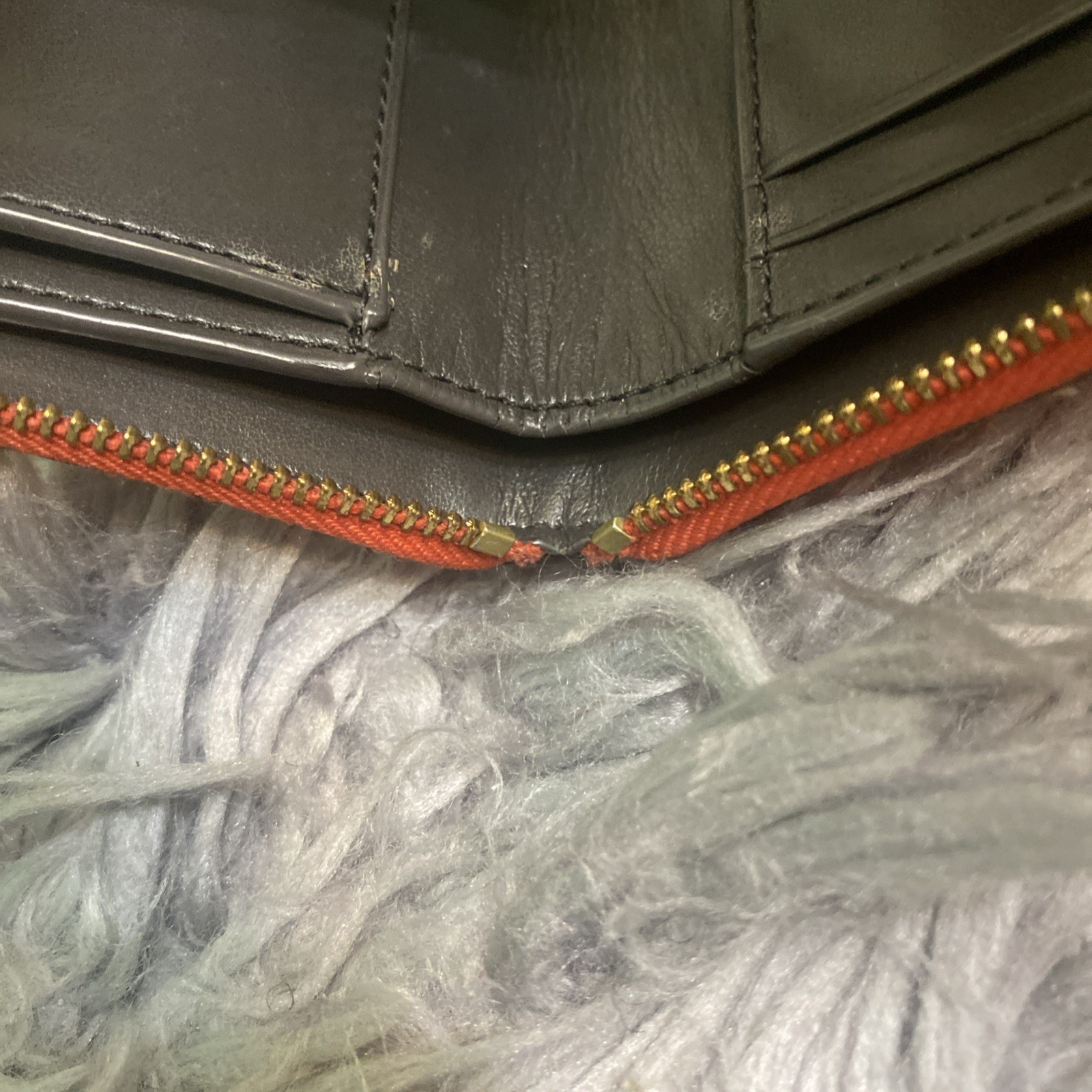 Coach Pebble Leather Zip Wallet - Orange